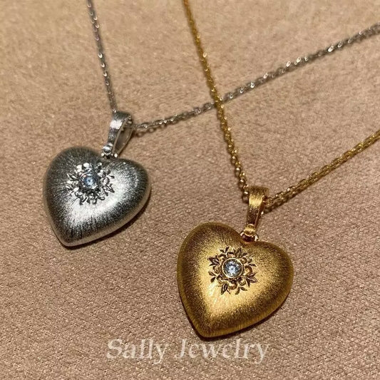 Heart Brushed Necklace