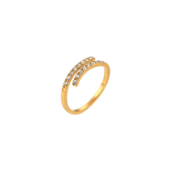 Adjustable Cross Zirconia Ring