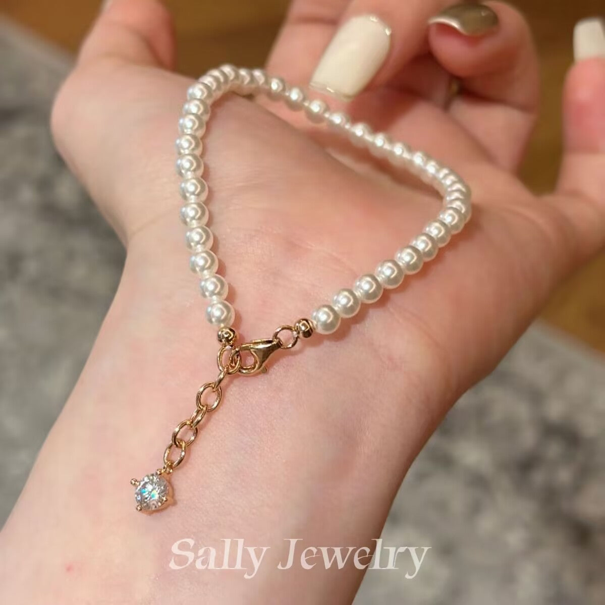 All-match Moissanite Pearl Bracelet