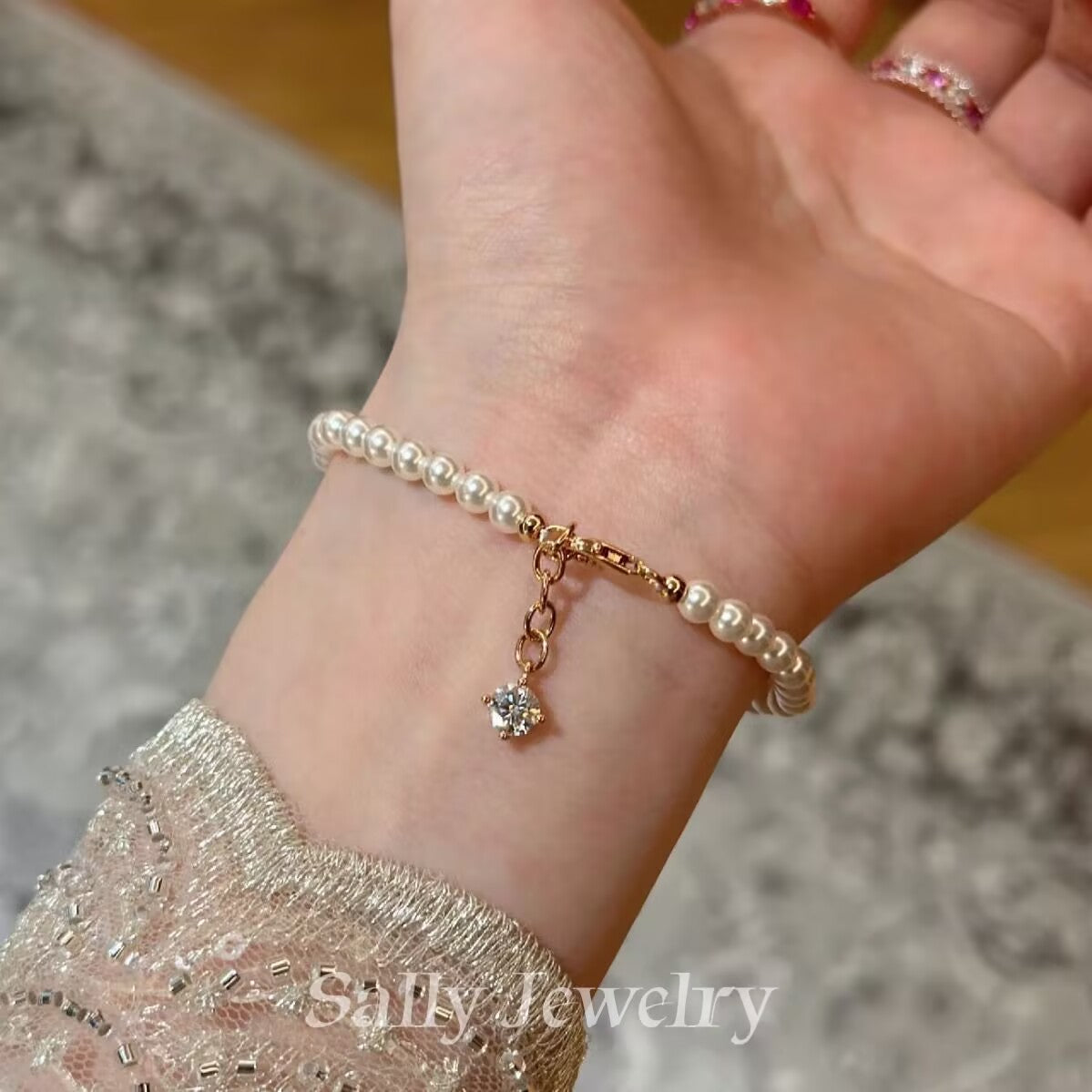 All-match Moissanite Pearl Bracelet