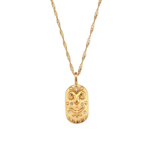 Engraved Aries Necklace