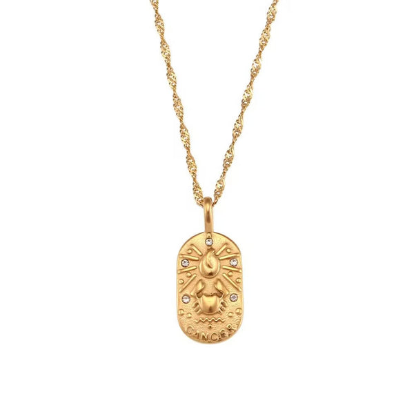 Engraved Cancer Necklace