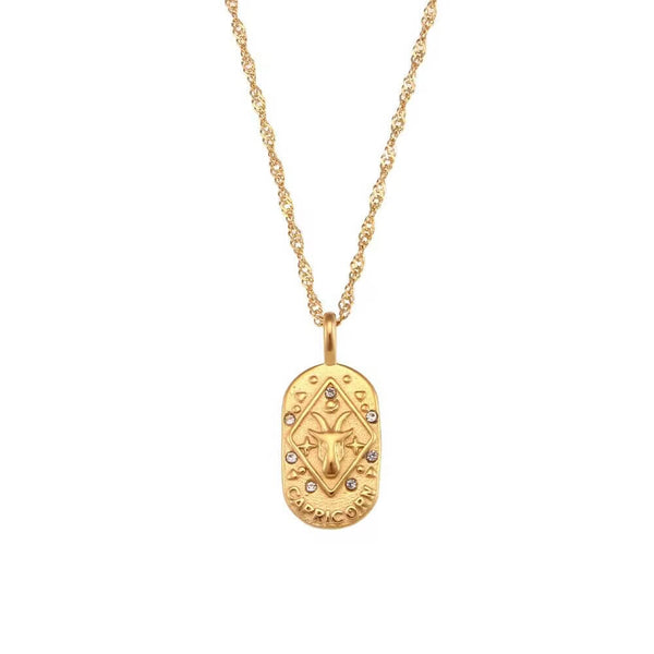 Engraved Capricorn Necklace