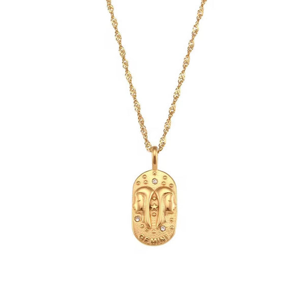 Engraved Gemini Necklace