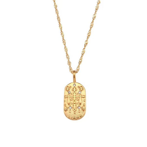 Engraved Libra Necklace