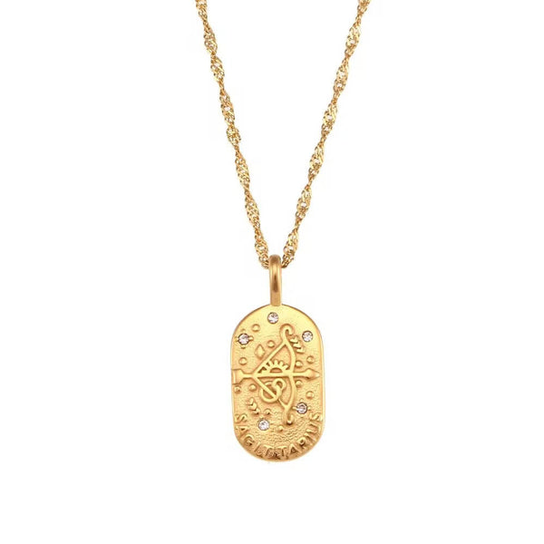 Engraved Sagittarius Necklace