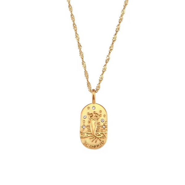 Engraved Scorpio Necklace