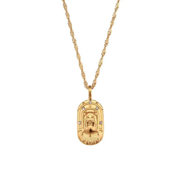 Engraved Virgo Necklace