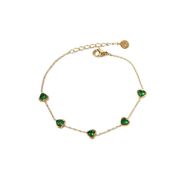 Heart Green Diamond Bracelet