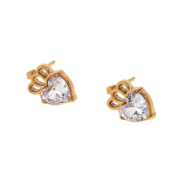 Mini Crown Diamond Stud Earrings