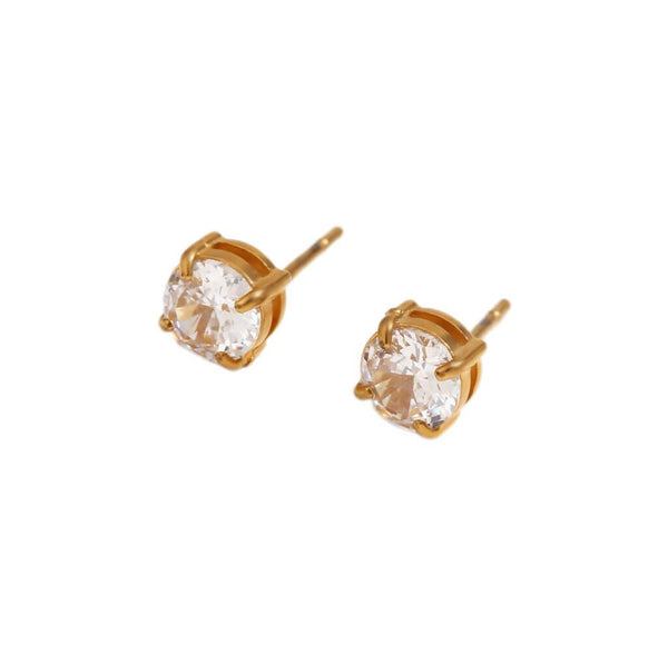 Mini Round Diamond Stud Earrings