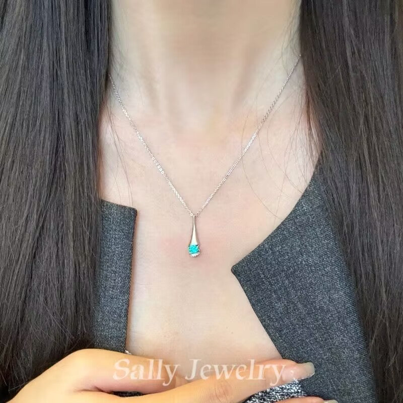 Paraiba Water Drop Necklace