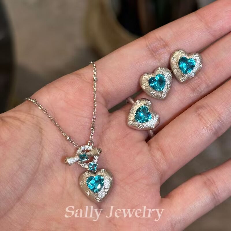 Paraibalas Heart Jewelry Set