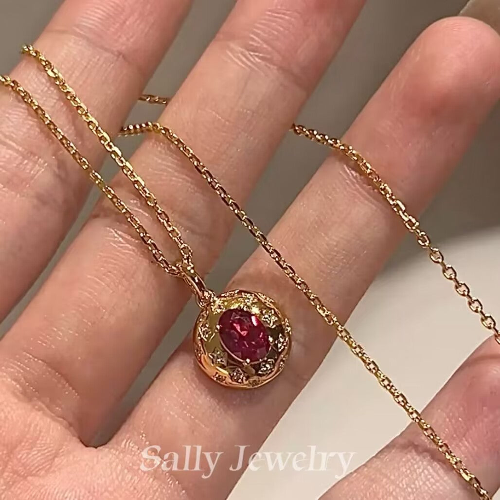 Ruby Gypsophila Jewelry Set